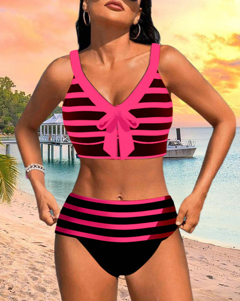 Juni™ | Bikini med hög midja och ränder