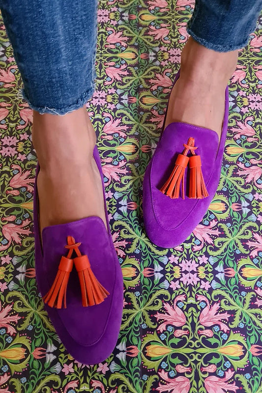 Airi™ | Eleganta loafers i mocka med tofs