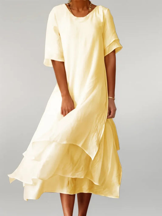Helena™ | Elegant Lång Bomullsklänning