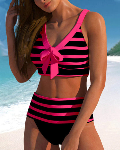 Juni™ | Bikini med hög midja och ränder
