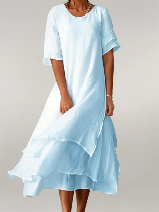 Helena™ | Elegant Lång Bomullsklänning