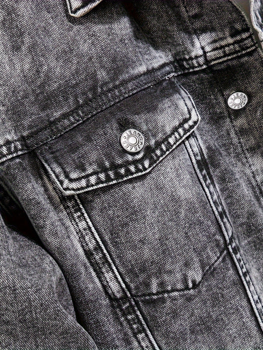Liam™ | Grå Jeansjacka