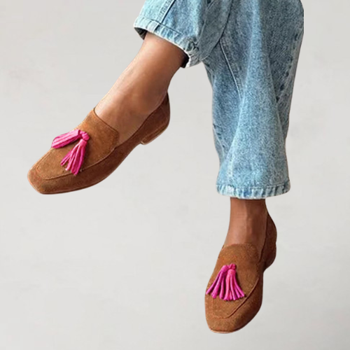 Olva™ | Bruna loafers med fyrkantig tå