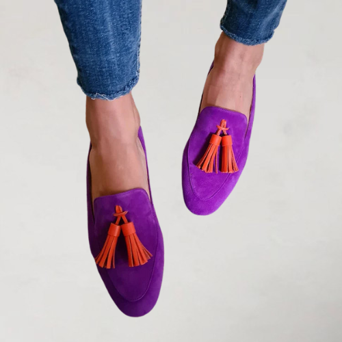 Airi™ | Eleganta loafers i mocka med tofs
